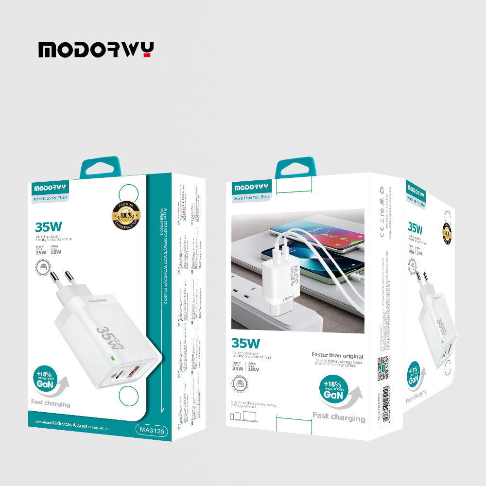Зарядное устройство сетевое USB A+C ЕС 35W MA3125
