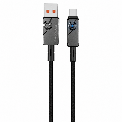 Кабель для быстрой зарядки 6A с LED-подсветкой и тканевой оплеткой MC2119